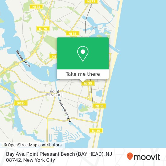 Mapa de Bay Ave, Point Pleasant Beach (BAY HEAD), NJ 08742