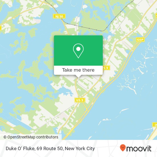 Duke O' Fluke, 69 Route 50 map