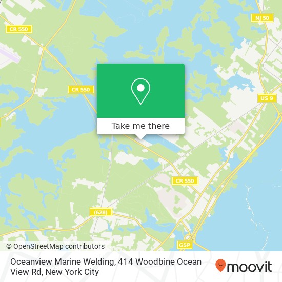 Mapa de Oceanview Marine Welding, 414 Woodbine Ocean View Rd