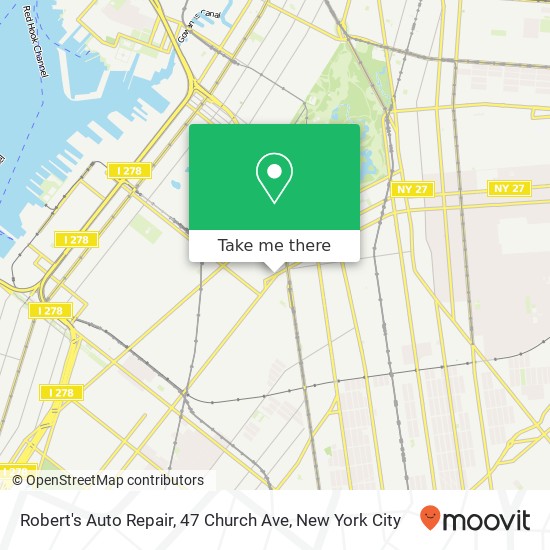 Mapa de Robert's Auto Repair, 47 Church Ave