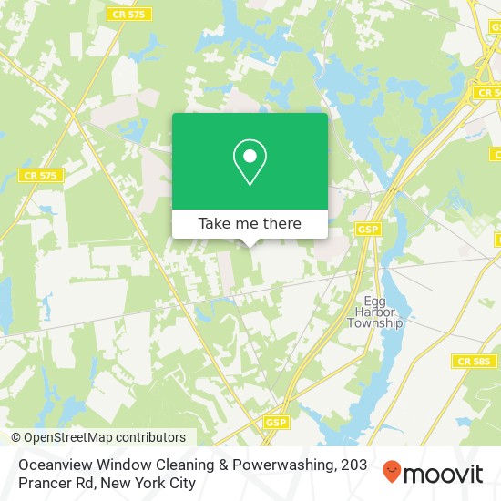 Mapa de Oceanview Window Cleaning & Powerwashing, 203 Prancer Rd