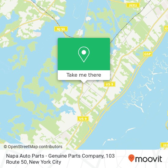 Napa Auto Parts - Genuine Parts Company, 103 Route 50 map