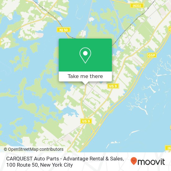 Mapa de CARQUEST Auto Parts - Advantage Rental & Sales, 100 Route 50