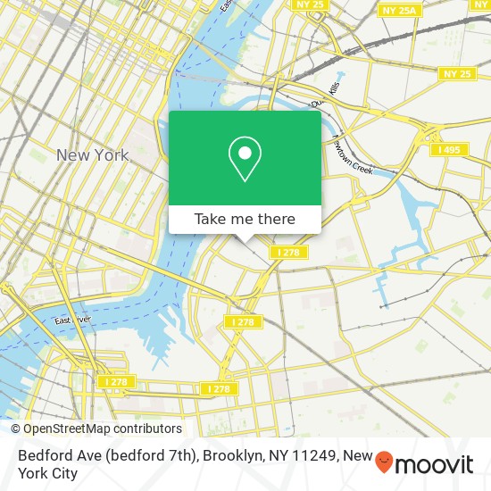 Mapa de Bedford Ave (bedford 7th), Brooklyn, NY 11249