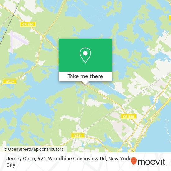 Mapa de Jersey Clam, 521 Woodbine Oceanview Rd