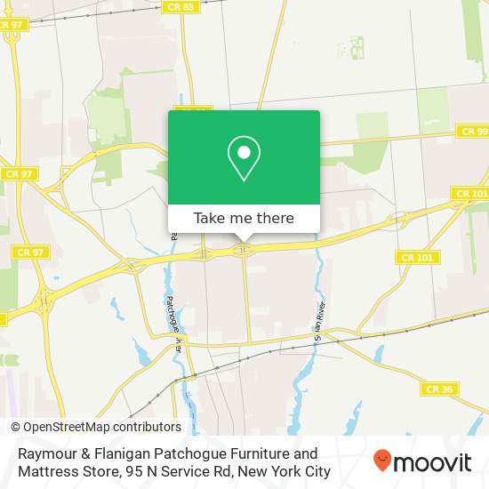 Raymour & Flanigan Patchogue Furniture and Mattress Store, 95 N Service Rd map