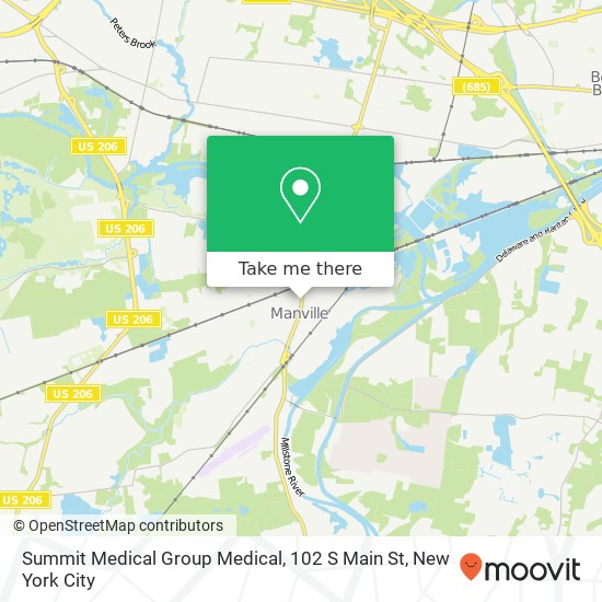 Summit Medical Group Medical, 102 S Main St map