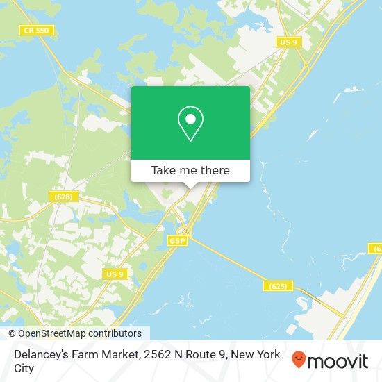 Mapa de Delancey's Farm Market, 2562 N Route 9