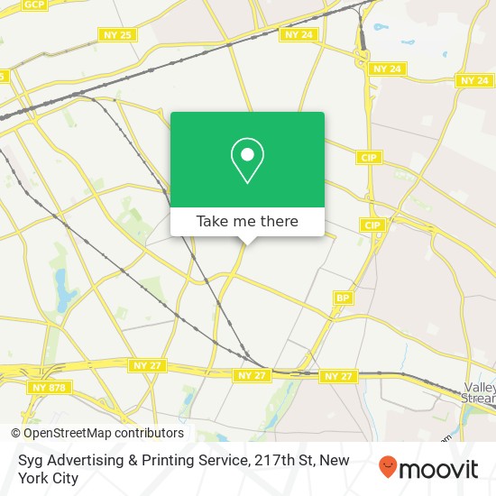 Syg Advertising & Printing Service, 217th St map