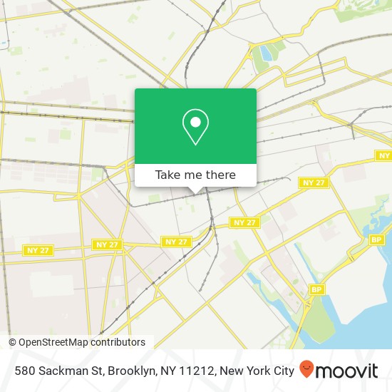 Mapa de 580 Sackman St, Brooklyn, NY 11212