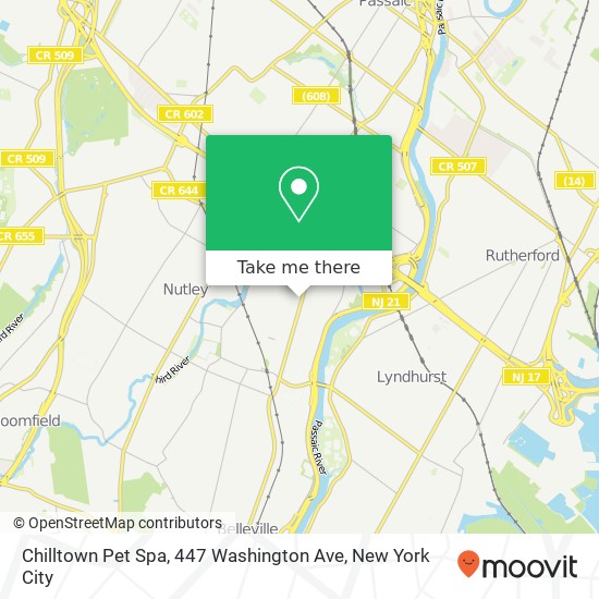 Mapa de Chilltown Pet Spa, 447 Washington Ave