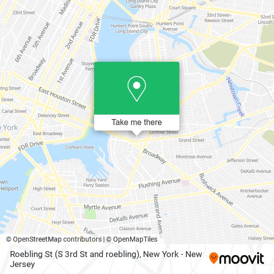 Roebling St (S 3rd St and roebling) map