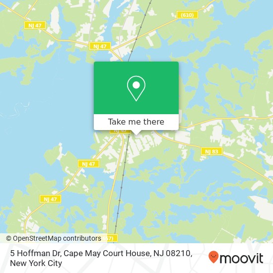 Mapa de 5 Hoffman Dr, Cape May Court House, NJ 08210