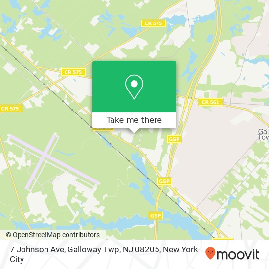 Mapa de 7 Johnson Ave, Galloway Twp, NJ 08205