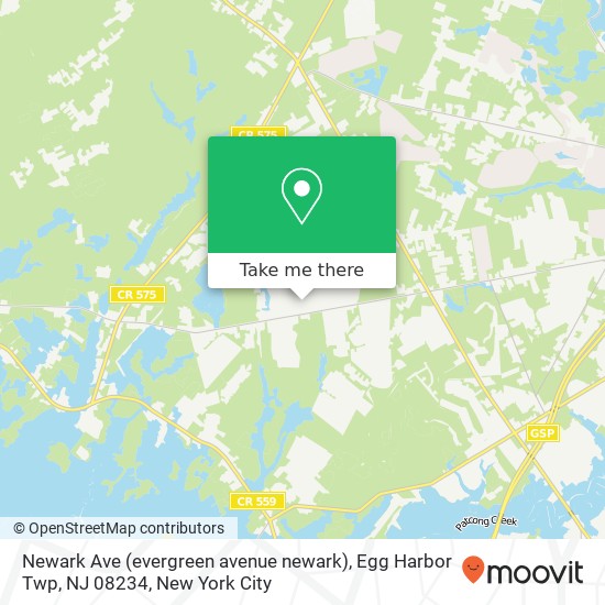 Newark Ave (evergreen avenue newark), Egg Harbor Twp, NJ 08234 map