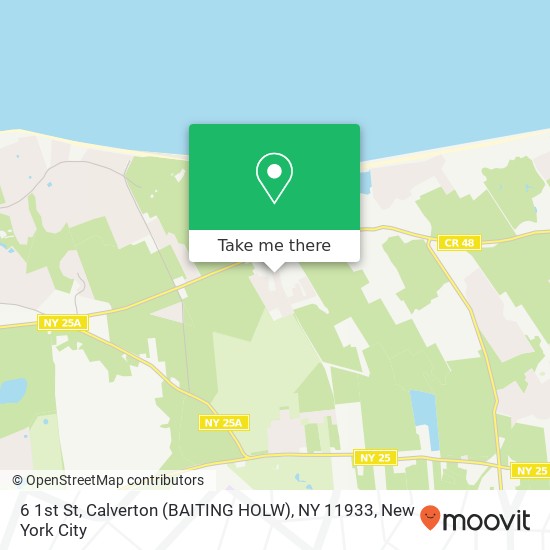 Mapa de 6 1st St, Calverton (BAITING HOLW), NY 11933