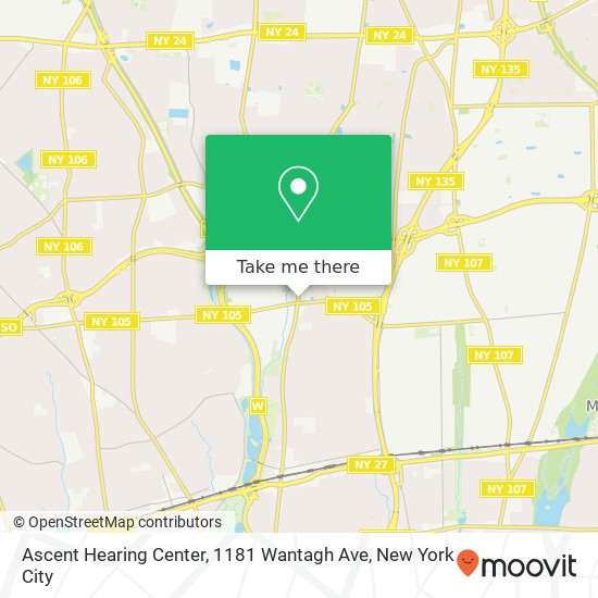 Mapa de Ascent Hearing Center, 1181 Wantagh Ave