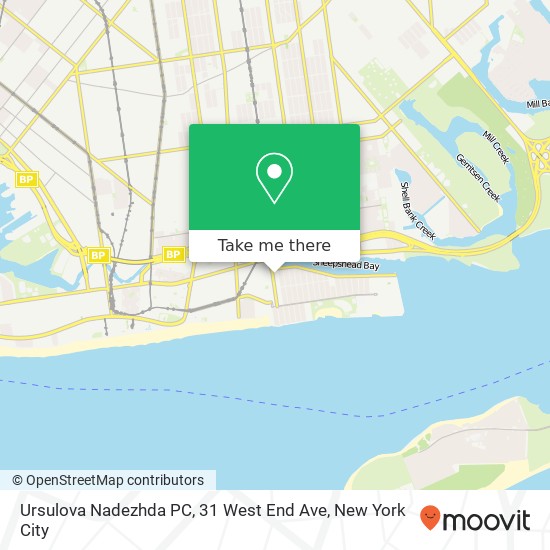 Ursulova Nadezhda PC, 31 West End Ave map
