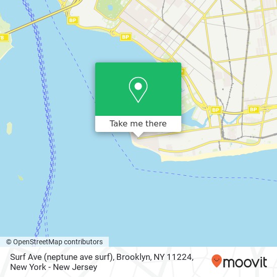 Mapa de Surf Ave (neptune ave surf), Brooklyn, NY 11224