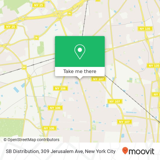 Mapa de SB Distribution, 309 Jerusalem Ave