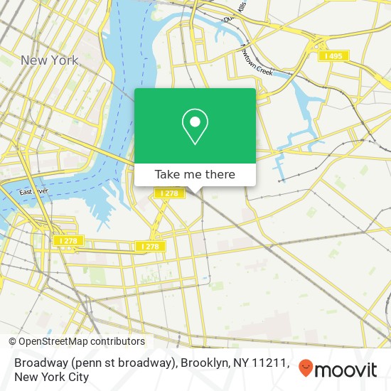 Mapa de Broadway (penn st broadway), Brooklyn, NY 11211