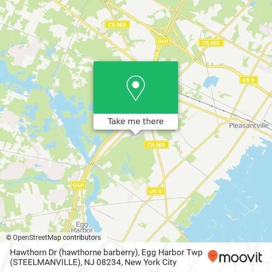 Mapa de Hawthorn Dr (hawthorne barberry), Egg Harbor Twp (STEELMANVILLE), NJ 08234