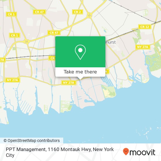Mapa de PPT Management, 1160 Montauk Hwy