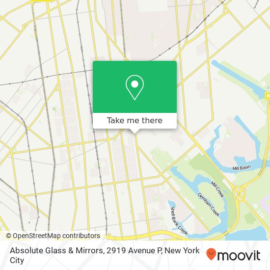Mapa de Absolute Glass & Mirrors, 2919 Avenue P