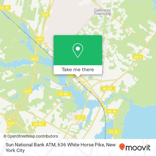 Mapa de Sun National Bank ATM, 636 White Horse Pike