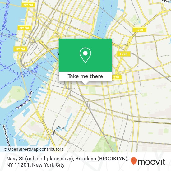 Mapa de Navy St (ashland place navy), Brooklyn (BROOKLYN), NY 11201