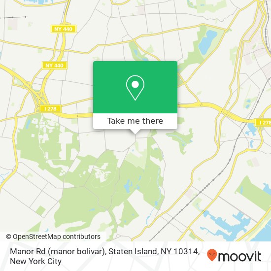 Mapa de Manor Rd (manor bolivar), Staten Island, NY 10314