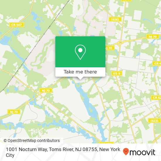 Mapa de 1001 Nocturn Way, Toms River, NJ 08755