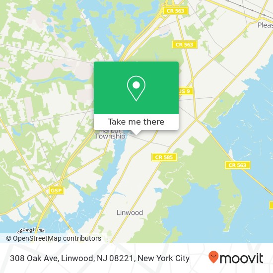 308 Oak Ave, Linwood, NJ 08221 map