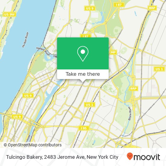 Tulcingo Bakery, 2483 Jerome Ave map