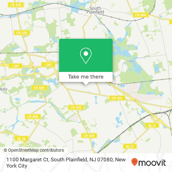 1100 Margaret Ct, South Plainfield, NJ 07080 map