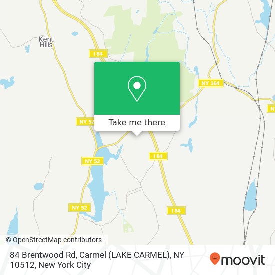 Mapa de 84 Brentwood Rd, Carmel (LAKE CARMEL), NY 10512