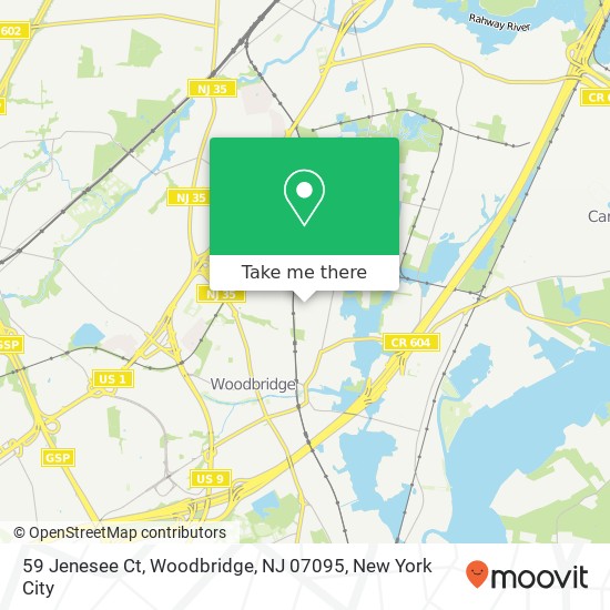 Mapa de 59 Jenesee Ct, Woodbridge, NJ 07095