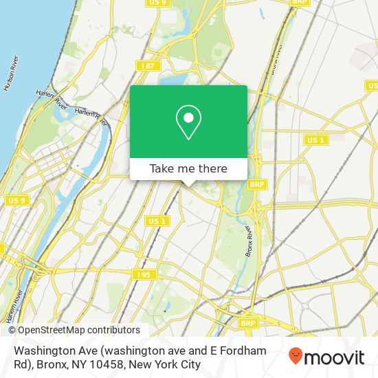 Washington Ave (washington ave and E Fordham Rd), Bronx, NY 10458 map