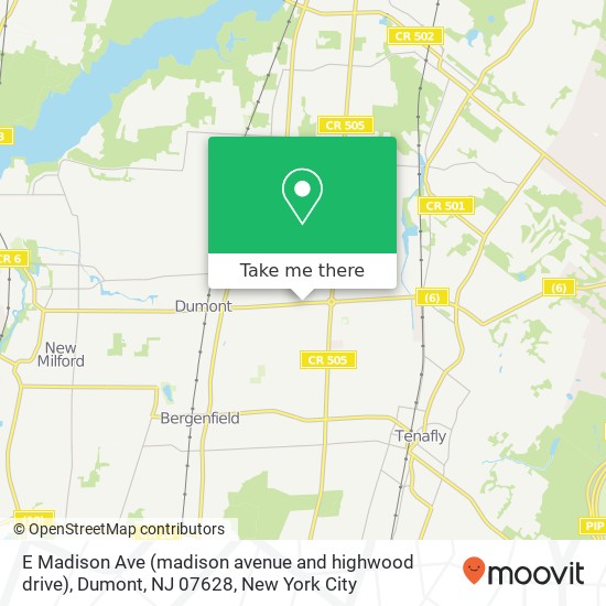 E Madison Ave (madison avenue and highwood drive), Dumont, NJ 07628 map