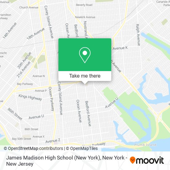 James Madison High School (New York) map