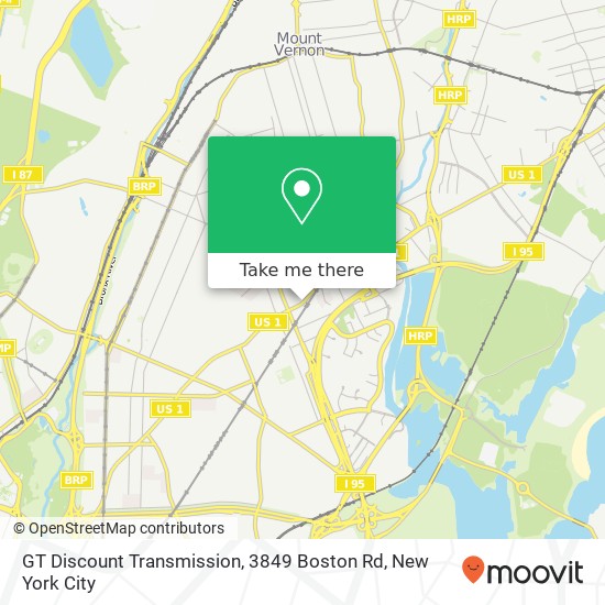 GT Discount Transmission, 3849 Boston Rd map