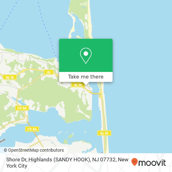 Mapa de Shore Dr, Highlands (SANDY HOOK), NJ 07732