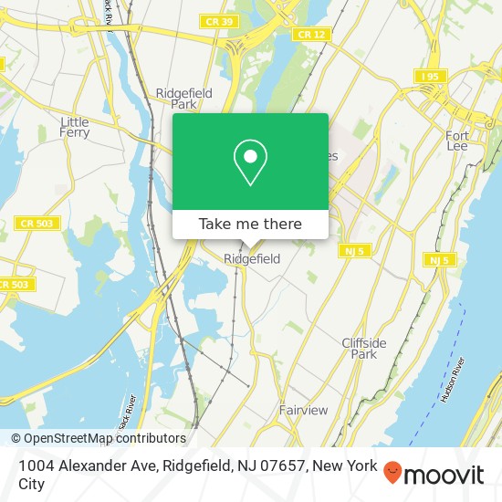 Mapa de 1004 Alexander Ave, Ridgefield, NJ 07657