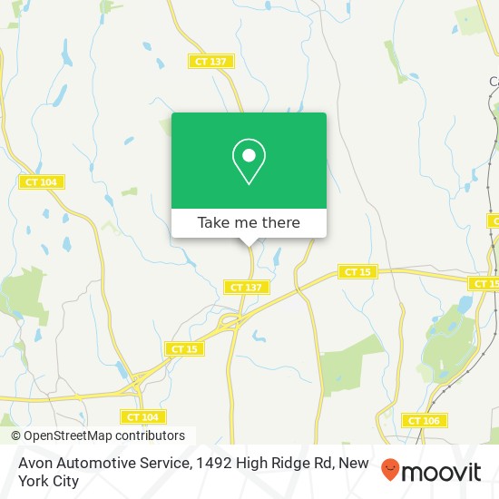 Avon Automotive Service, 1492 High Ridge Rd map