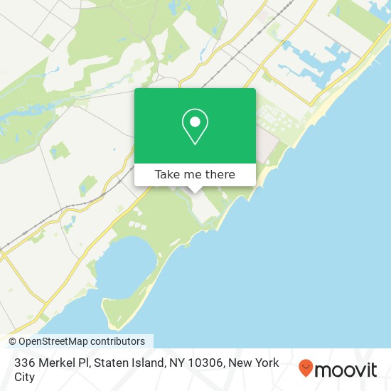 Mapa de 336 Merkel Pl, Staten Island, NY 10306