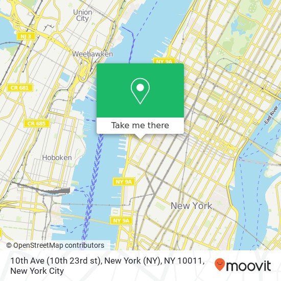 10th Ave (10th 23rd st), New York (NY), NY 10011 map