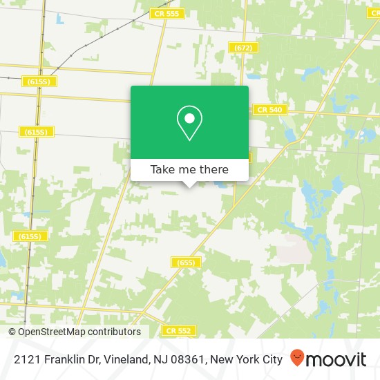 Mapa de 2121 Franklin Dr, Vineland, NJ 08361