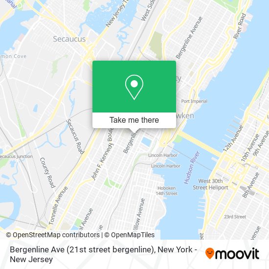 Bergenline Ave (21st street bergenline) map