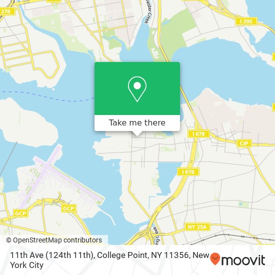 Mapa de 11th Ave (124th 11th), College Point, NY 11356