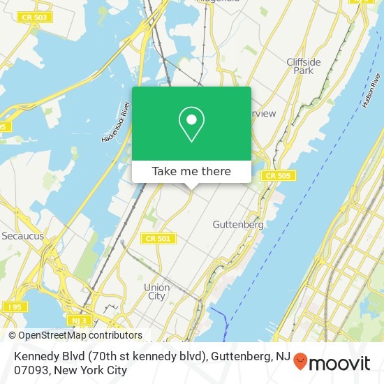 Kennedy Blvd (70th st kennedy blvd), Guttenberg, NJ 07093 map